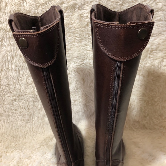 Steve Madden Leather Riding Boots Knee High Back zip Size 6.5 - Picture 4 of 8